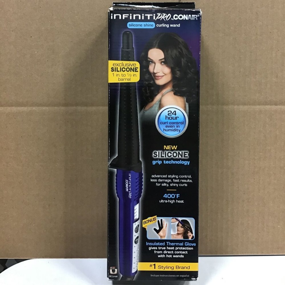 CONAIR INFINITIPRO SILICONE SHINE 1" TO 1/2" BARREL CURLING WAND